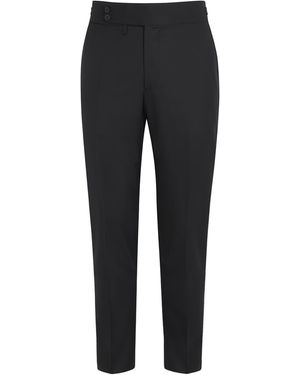Isaia Wool Casalnuovo Slim Trousers - Black