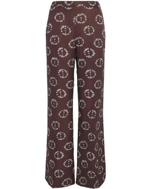 Sandro Floral Trousers - Brown