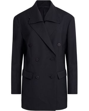 Issey Miyake Wool-Blend Honest Ensemble Double-Breasted Blazer - Blue