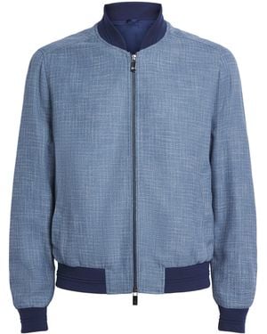 Pal Zileri Zip-Up Bomber Jacket - Blue