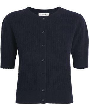 FRAME The Ladder Pointelle Cardigan - Blue
