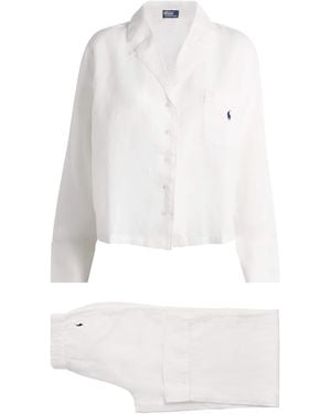 Polo Ralph Lauren Linen-Cotton Pyjama Set - White