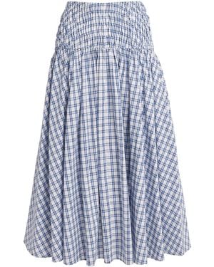 Maje Embellished Check Midi Skirt - Blue