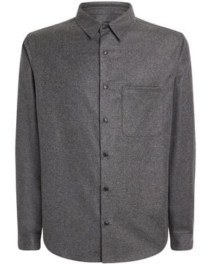 Yves Salomon Wool-Cashmere Flannel Overshirt - Grey
