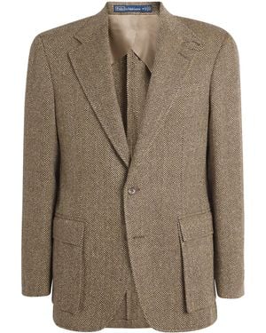 Polo Ralph Lauren Linen-Blend Tailored Herringbone Blazer - Brown