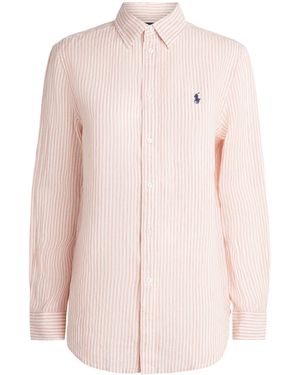 Polo Ralph Lauren Linen Striped Classic Shirt - Pink