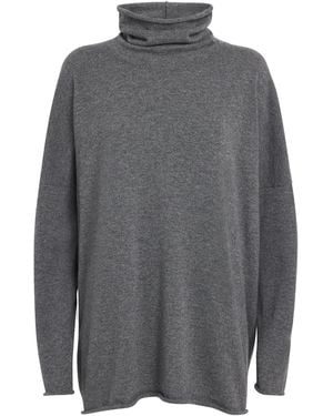 Eskandar Cashmere Raw-Edge Rollneck Sweater - Gray