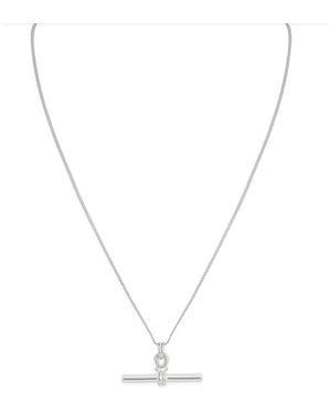 Astrid & Miyu Rhodium-Plated T-Bar Pendant Necklace - Metallic