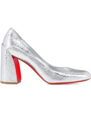Christian Louboutin Miss Sab Crinkled Calf Leather Court Shoes 85 - White