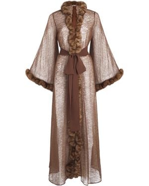 Rosamosario Mink-Silk Saint Moritz Robe - Brown