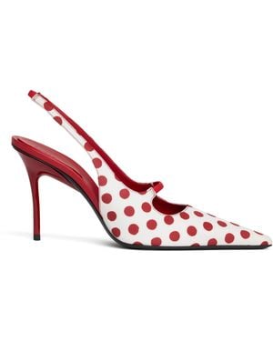 Alaïa Polka-Dot Drop Slingback Pumps 80 - Pink