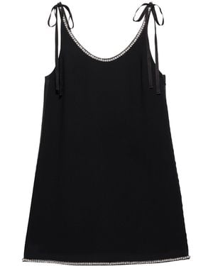 Prada Sablé Embellished Mini Dress - Black