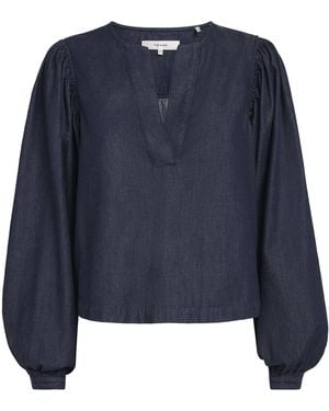 FRAME Denim The Off Duty Popover Blouse - Blue