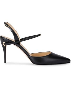 Jennifer Chamandi Leather Vittorio Slingback Court Shoes 85 - Metallic