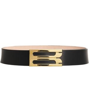 Victoria Beckham Jumbo Leather Frame Belt - Black