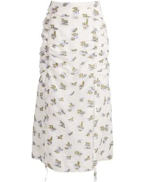 Ulla Johnson Organza Fliora Liora Midi Skirt - White
