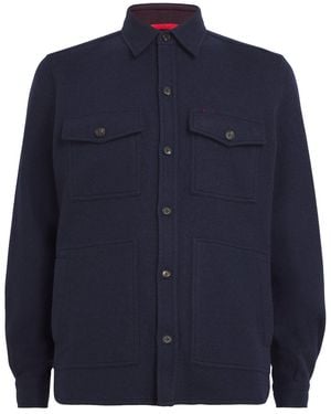 Isaia Wool-Cashmere Overshirt - Blue