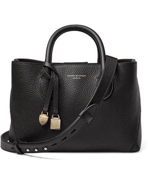 Aspinal of London Midi Leather London Tote Bag - Black