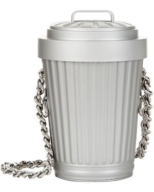 Moschino Trash Can Chain Shoulder Bag - Grey