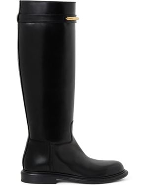 Givenchy Leather Knee-High Riding Boots - Black