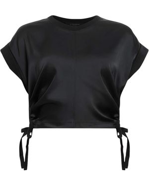 AllSaints Satin Mira T-Shirt - Black