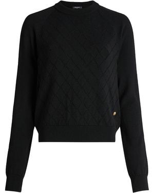 Balmain Merino Wool Button-Detail Jumper - Black