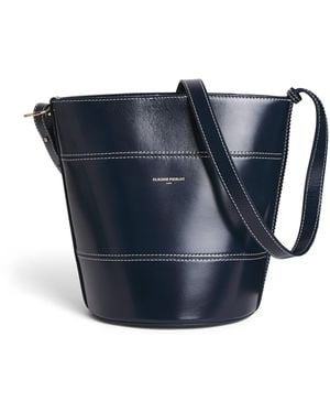 Claudie Pierlot Calfskin Bucket Bag - Blue