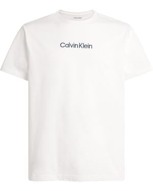 Calvin Klein Cotton Logo Pyjama Top - White