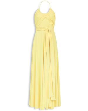 Alaïa Draped Jersey Halterneck Maxi Dress - Yellow