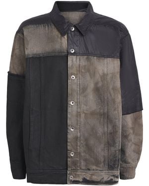 Rick Owens Combo Worker Denim Jacket - Grey
