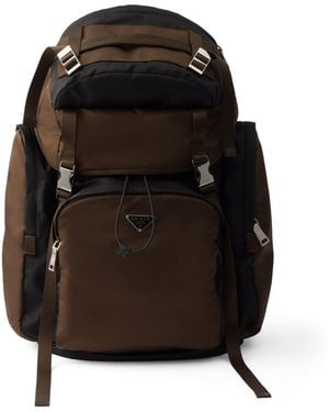 Prada Re-Nylon And Saffiano Leather Backpack - Black