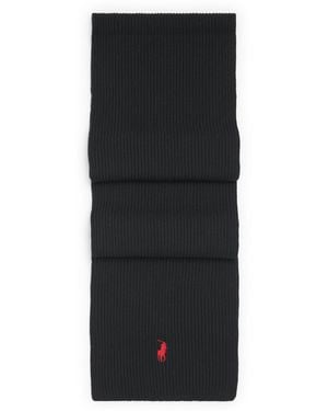 Polo Ralph Lauren Wool Polo Pony Scarf - Black