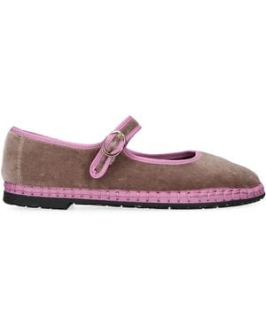 Flabelus Velvet Odiseo Mary Janes - Pink