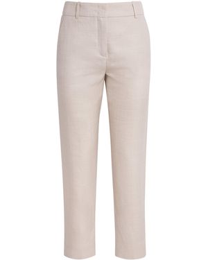Eleventy Wool-Silk-Linen Tailored Trousers - Grey