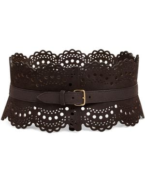 Alaïa Leather Bustier Belt - Black
