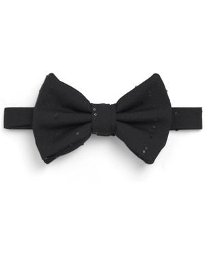 Giorgio Armani Large Sequin Pre-Tied Bowtie - Black
