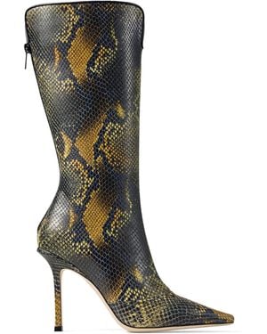 Jimmy Choo Archive Collection: Python Print Boots - Black