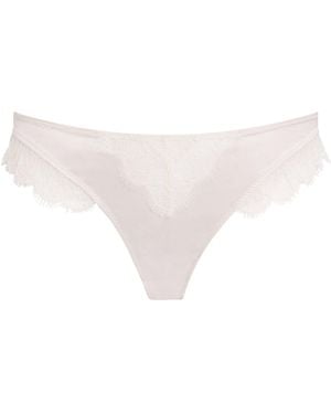 Kiki de Montparnasse Lace Insert Thong - White