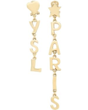 Saint Laurent Paris Drop Earrings - Metallic