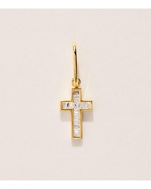 Rosa De La Cruz And Diamond Cross Pendant - Natural