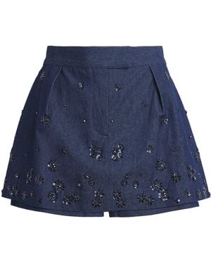 Maje Embellished Denim Shorts - Blue