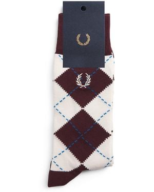 Fred Perry Cotton-Blend Argyle Socks - Blue