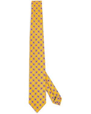 Drake's Silk Geometric Print Tie - Metallic