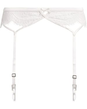 Fleur du Mal Lace Frankie Suspender Belt - White