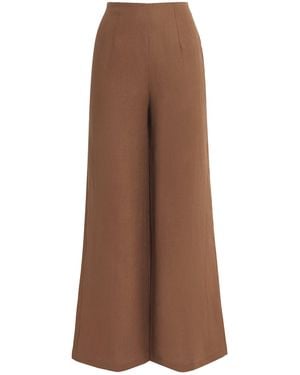 Faithfull the Brand Linen High-Rise Wide-Leg Pants - Brown