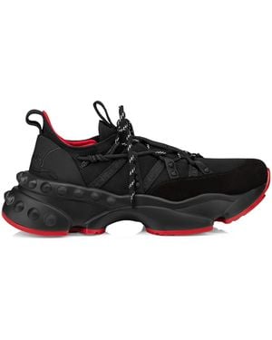 Christian Louboutin Trailnrun Donna Leather Running Trainers - Black