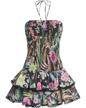 Charo Ruiz Cotton-Blend Aeris Mini Dress - Green