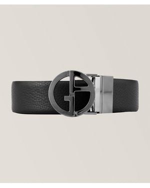 Giorgio Armani Reversible Leather Belt - Black