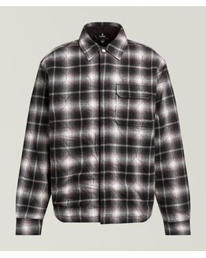 Represent Logo Quilted Overshirt - Grey