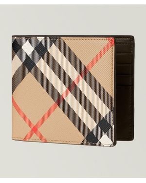 Burberry Check Faux Leather Bifold Wallet - Black